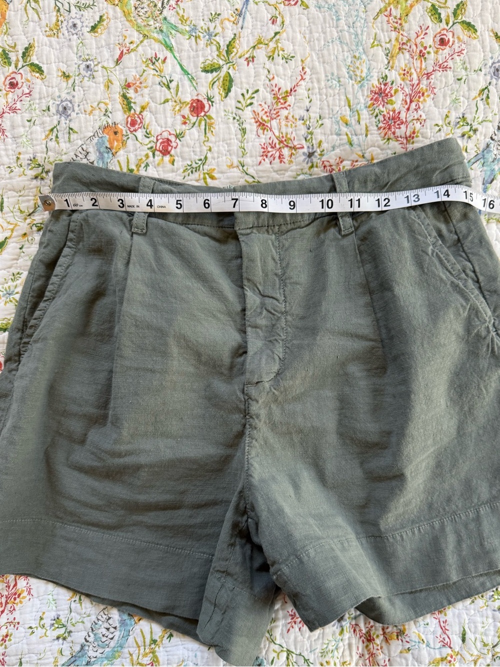 Frank & Eileen High-Waisted Cotton Linen Shorts size 6 - Picture 4 of 10